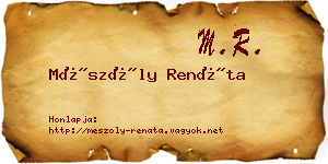 Mészöly Renáta névjegykártya